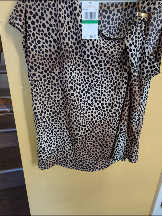 Michael Kors Beige and Black Leopard Print Sleeveless Camisole - Picture 4 of 4